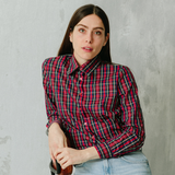 Camicia Donna in Cotone Tartan Casual-Chic