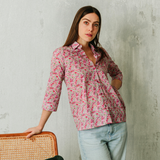 Camicia Liberty Poppy Forest fuxia