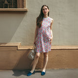 Abito tubino svasato in cotone Liberty® Betsy Fuxia