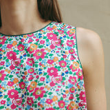 Abito tubino svasato in cotone Liberty® Betsy Fuxia
