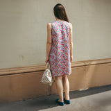 Abito tubino svasato in cotone Liberty® Betsy Fuxia