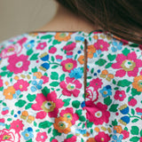 Abito tubino svasato in cotone Liberty® Betsy Fuxia