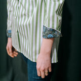Camicia a righe con dettagli in tessuto Liberty