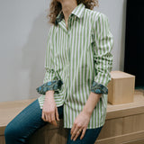 Camicia a righe con dettagli in tessuto Liberty