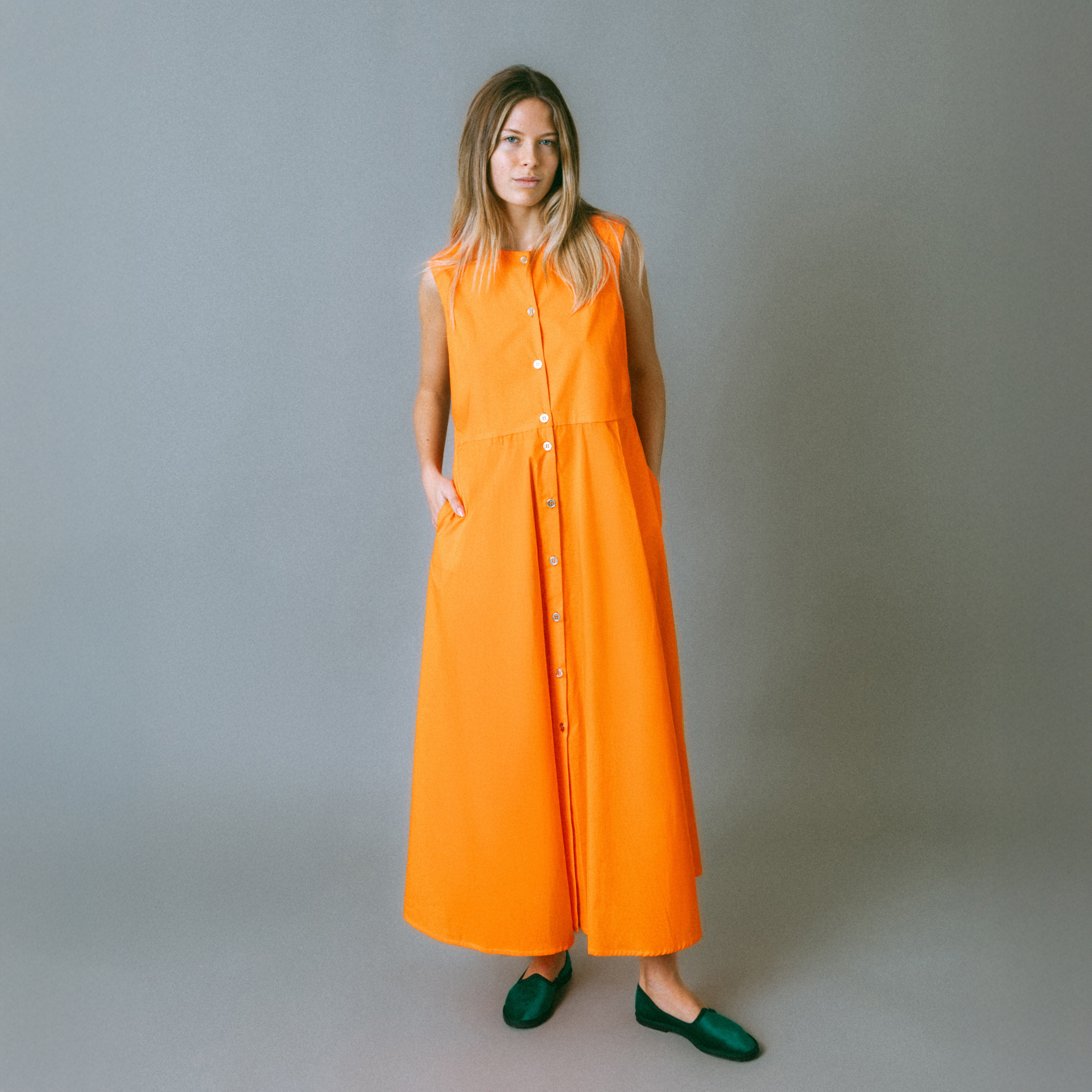 Vestito in garza di cotone con maniche a palloncino - ARANCIONE - Bambina - 13.00 Vestito in garza di cotone con maniche a palloncino - ARANCIONE - Bambina - 13.00