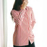 Camicia a righe rosse e bianche