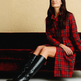 Soprabito-Camicia in Tartan Inglese Rosso