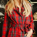 Soprabito-Camicia in Tartan Inglese Rosso
