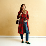 Soprabito-Camicia in Tartan Inglese Rosso