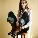 Camicia a righe rosa e bianche