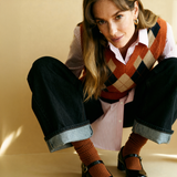 Camicia a righe rosa e bianche