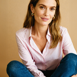 Camicia a righe rosa e bianche