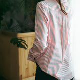 Camicia a righe rosa e bianche