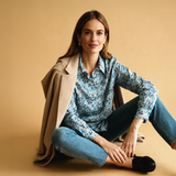 Camicia LIberty Poppy and Daisy Azzurro