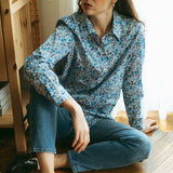 Camicia LIberty Poppy and Daisy Azzurro