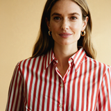 Camicia a righe rosse e bianche